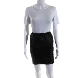 Cashmere Cashmere Womens Leather Mini Pencil Skirt Black Size Extra Small